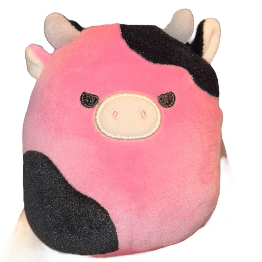 Squishmallows Pollyanna w/VAHBF Pink & Black Cow S5
